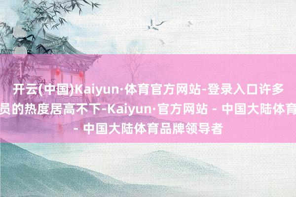 开云(中国)Kaiyun·体育官方网站-登录入口许多新一代清醒员的热度居高不下-Kaiyun·官方网站 - 中国大陆体育品牌领导者
